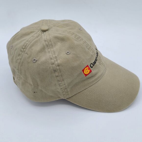 VINTAGE Compass Bank Shiva Hat Beige Cotton Strap Back Baseball Cap Dad Hat - Picture 2 of 6